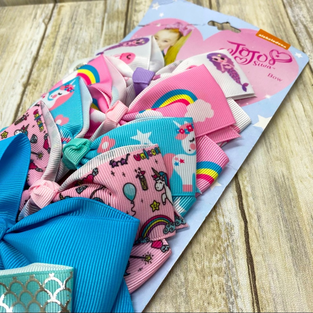 Jojo Siwa Mermaid & Unicorn Hair Bow BRAND NEW 6pk